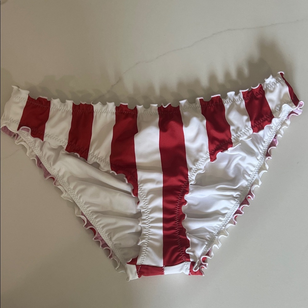 Shade & Shore Pink and White Bikini Bottom